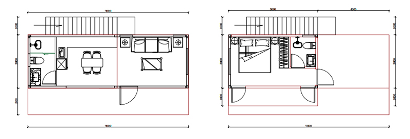 The design features of a modular corrugated container house