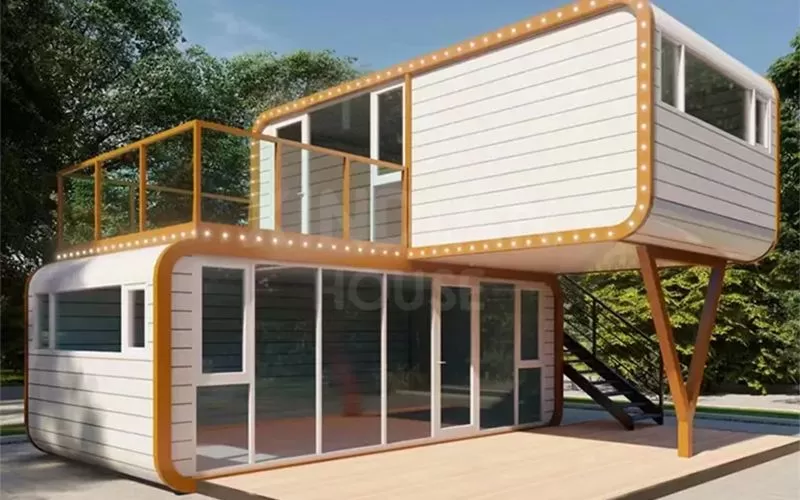 Luxury Fabricated Living Resort Prefab Apple Cabin Container House