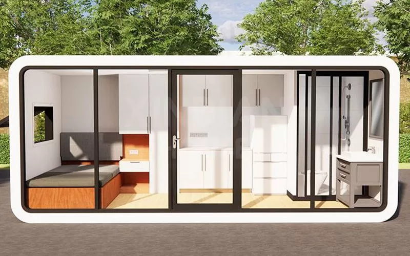 Tiny House 30ft Outdoor Modern Popular Prefab House Mobile Working House Office Pod Apple Cabin