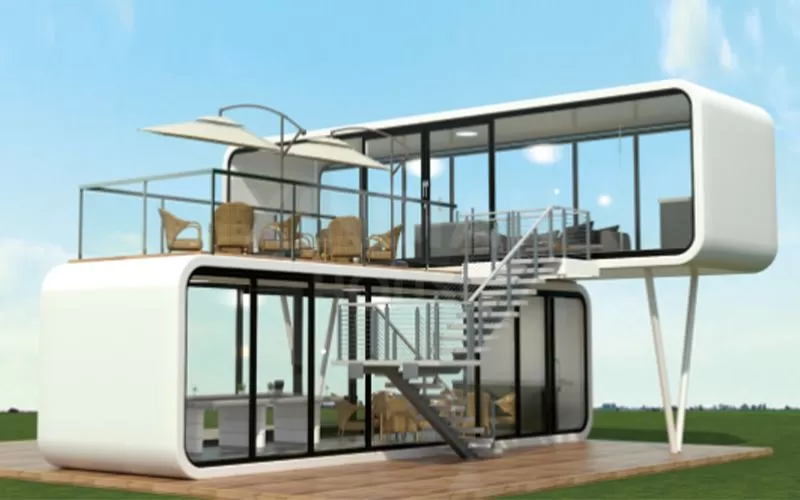 Modern Design Modular Prefab Houses Living Room Garden Pod Living Container Homes Apple Cabin