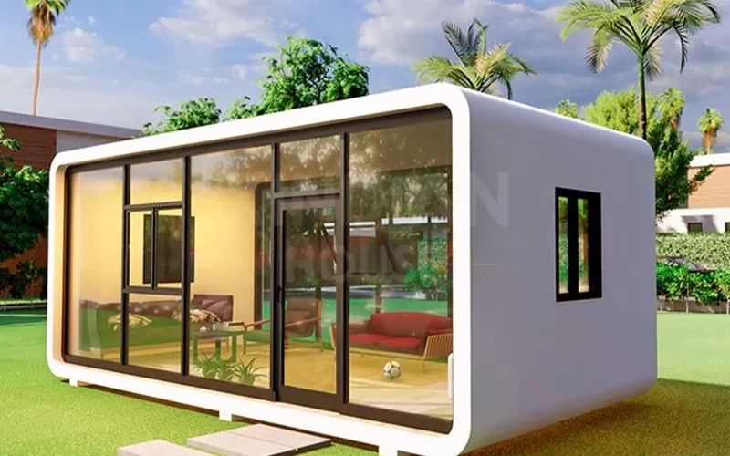 modern design office pod prefabricated mobile aluminum apple cabin capsule frame house