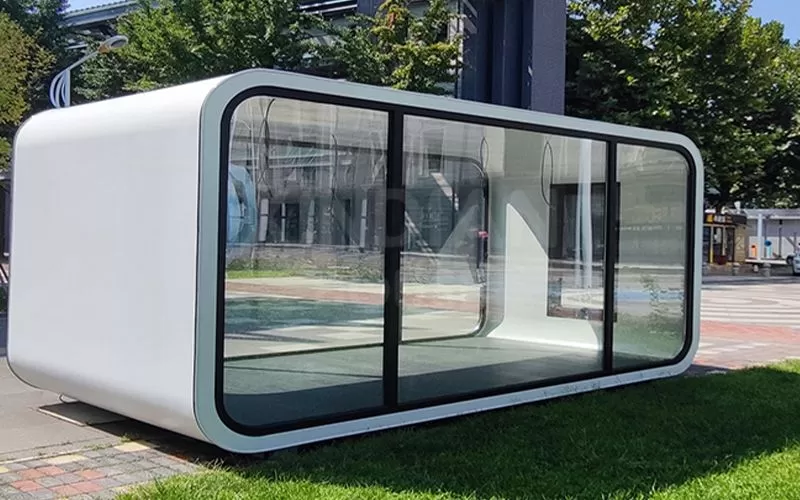 modern design office pod prefabricated mobile aluminum apple cabin capsule frame house