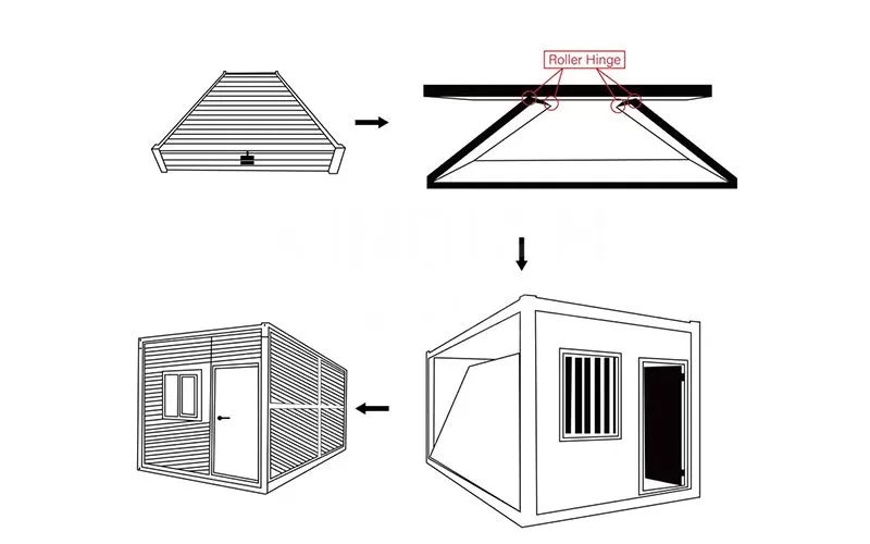 New design easy to install Z-shape folding container house foldable container house mobile house