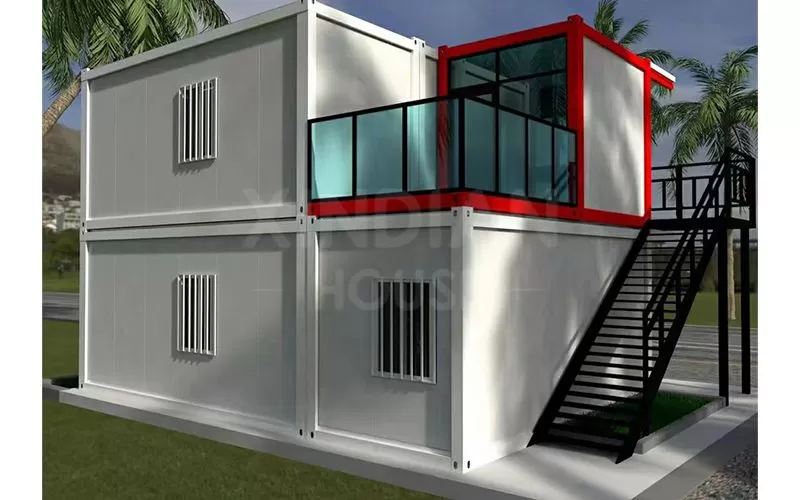 2 floor container house low price detachable prefabricated house reasonable price