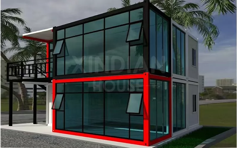 2 floor container house low price detachable prefabricated house reasonable price