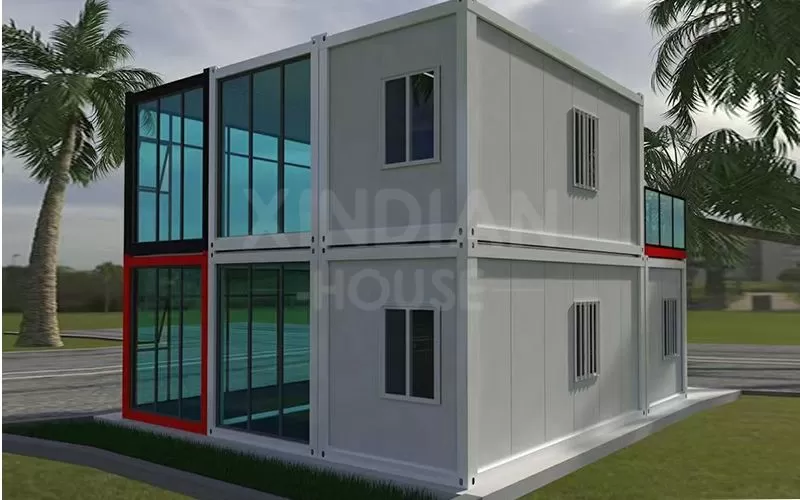 2 floor container house low price detachable prefabricated house reasonable price