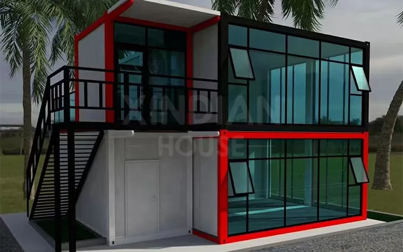 2 floor container house low price detachable prefabricated house reasonable price