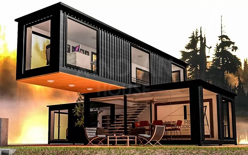 luxury 4 beds room villa modular container hotel made container cheap shipping cost for sale