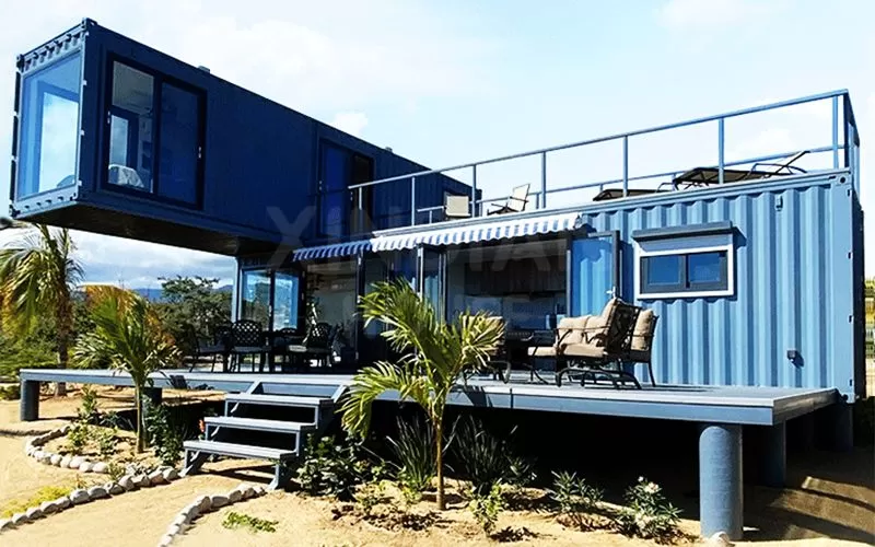 luxury 4 beds room villa modular container hotel made container cheap shipping cost for sale