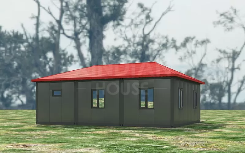 house bungalow flat pack container home Multiple units assembled together for office