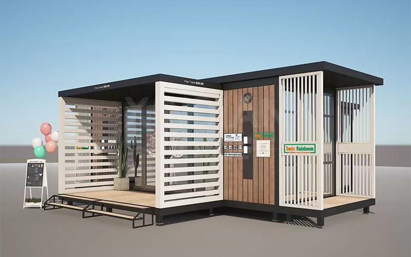 economic modular coffee store prefabricated flat pack new design container house for sale