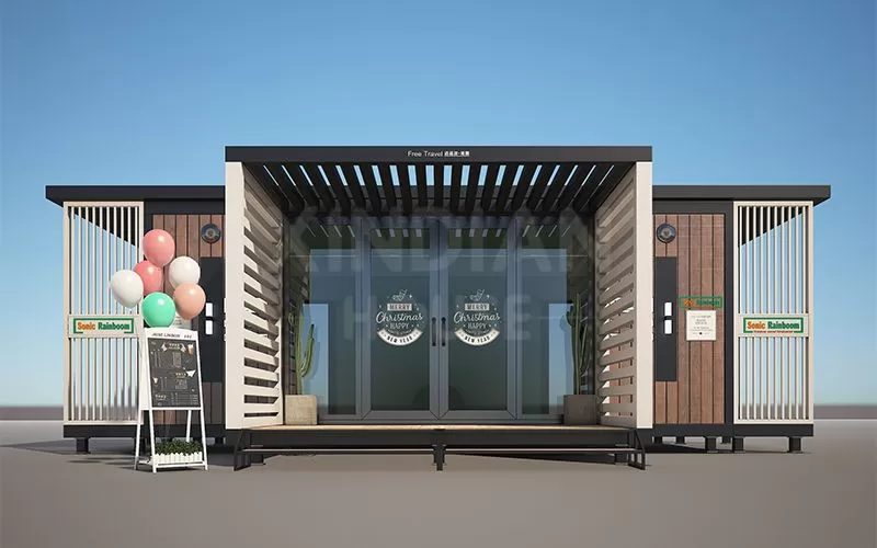 economic modular coffee store prefabricated flat pack new design container house for sale