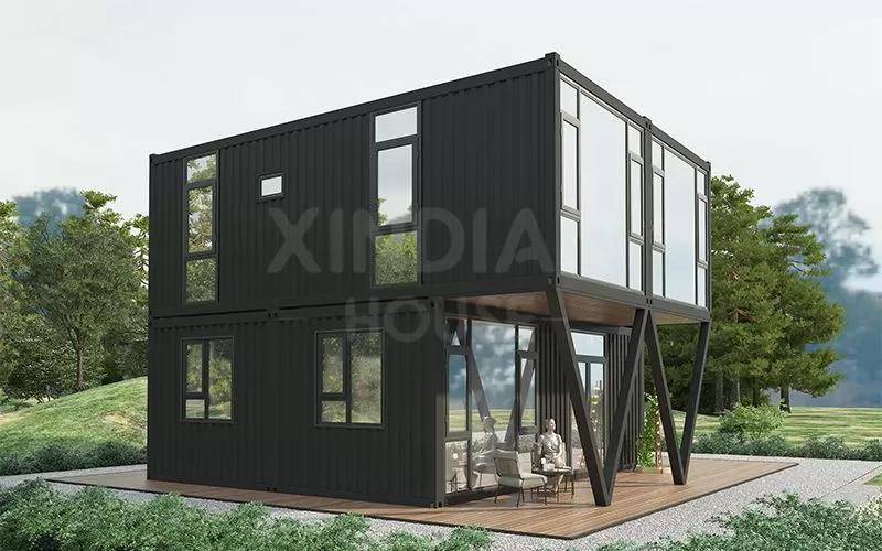 Fast install Steel Structure Luxury villa Two Storey Prefab House container house