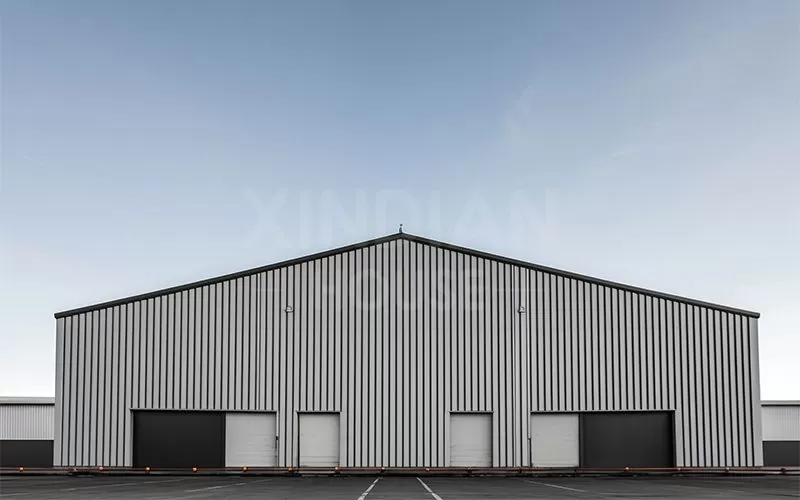 The steel structure serves as a garage for vehicle protection