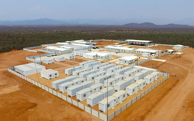 Containerized housing used as mining camps