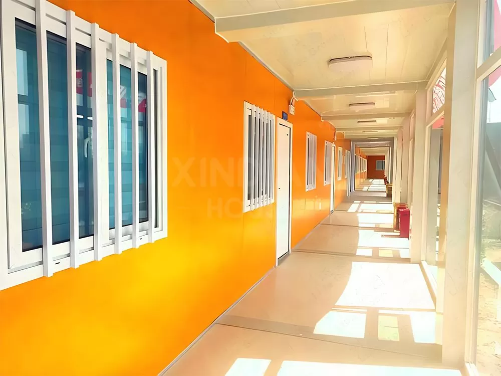 Modular container building for youth hostels