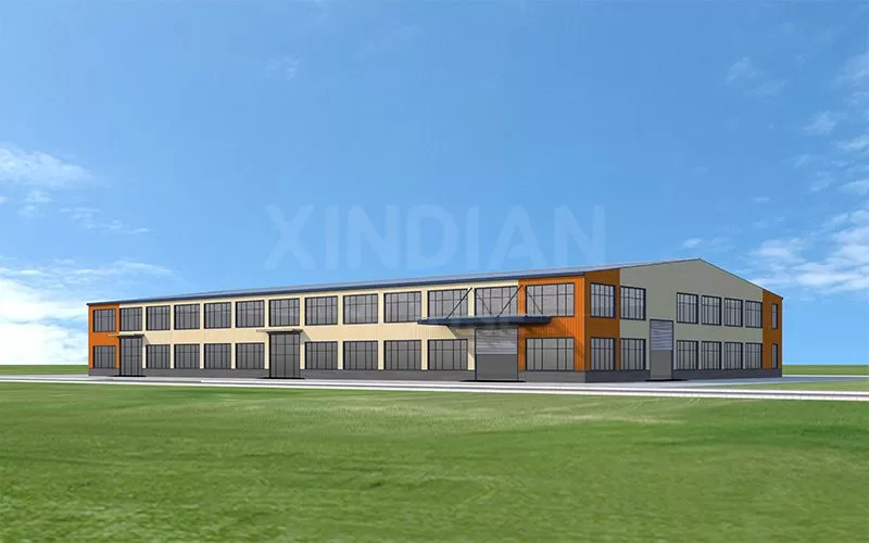 Modern Design Two-Storey Prefabricated Steel Structure Warehouse