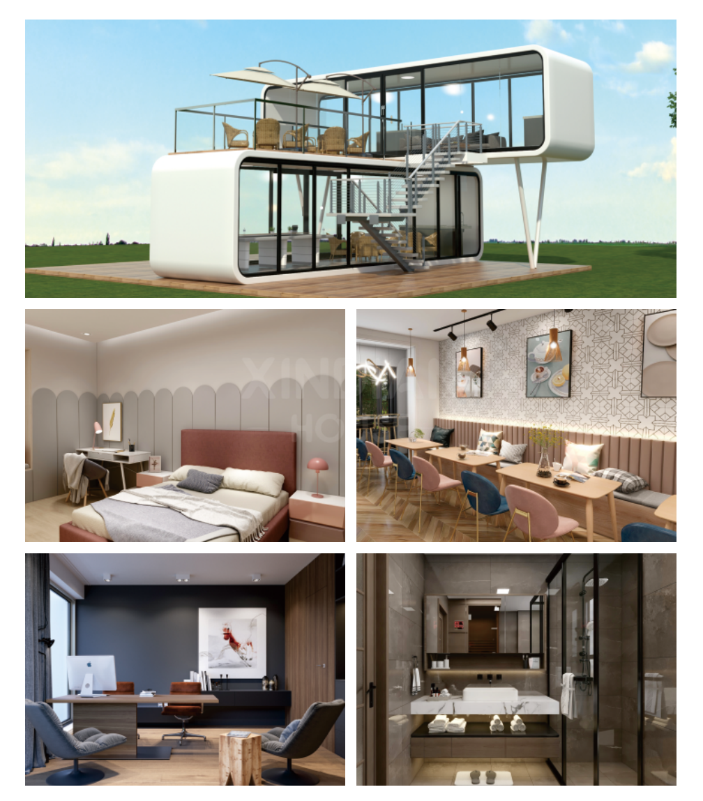 Modern Design Modular Prefab Houses Living Room Garden Pod Living Container Homes Apple Cabin