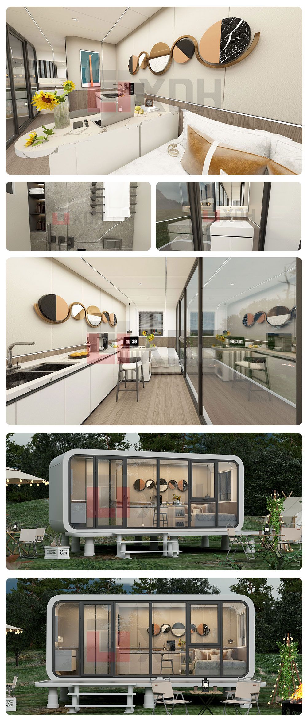 2024 New Design Smart Apple Cabin Economic Movable Capsule Hotel  Modern Modular Pod Movable House