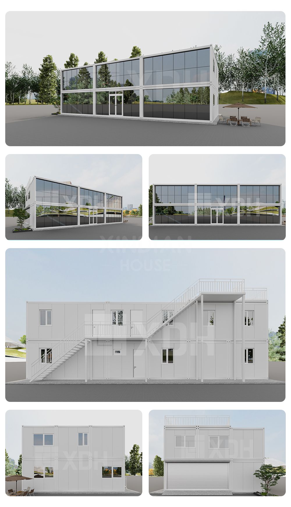 Modern Design Steel and Sandwich Panel Modular Container House Dormitory for Office or Mall