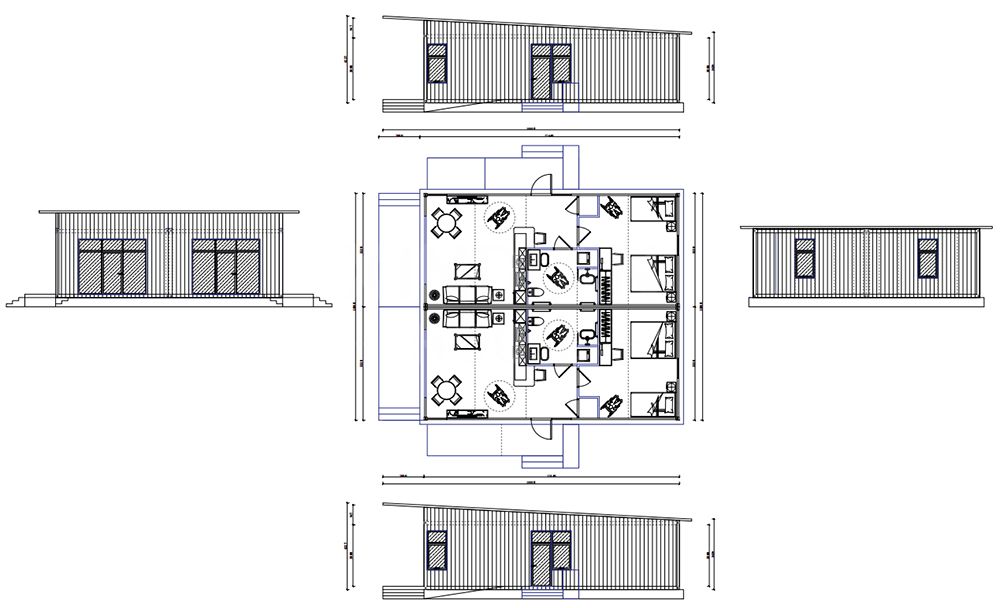 China wholesale price prefabricated container houses with flat packaging  used for sanatorium home projects