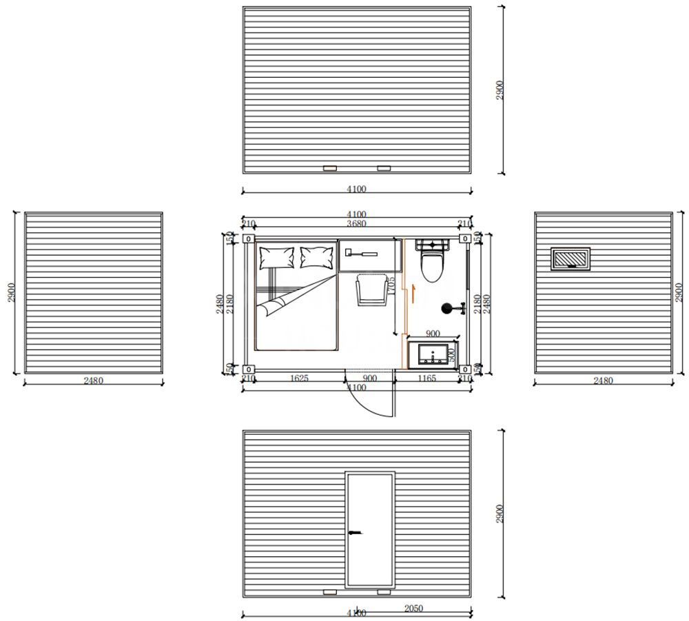 Luxury 20ft Flat Pack Container House with Bathroom Competitive Price and Stylish Design