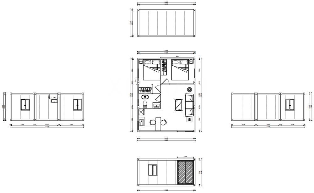 tiny homes prefab unit with bathroom and kitchen packed container house 3 bedrooms