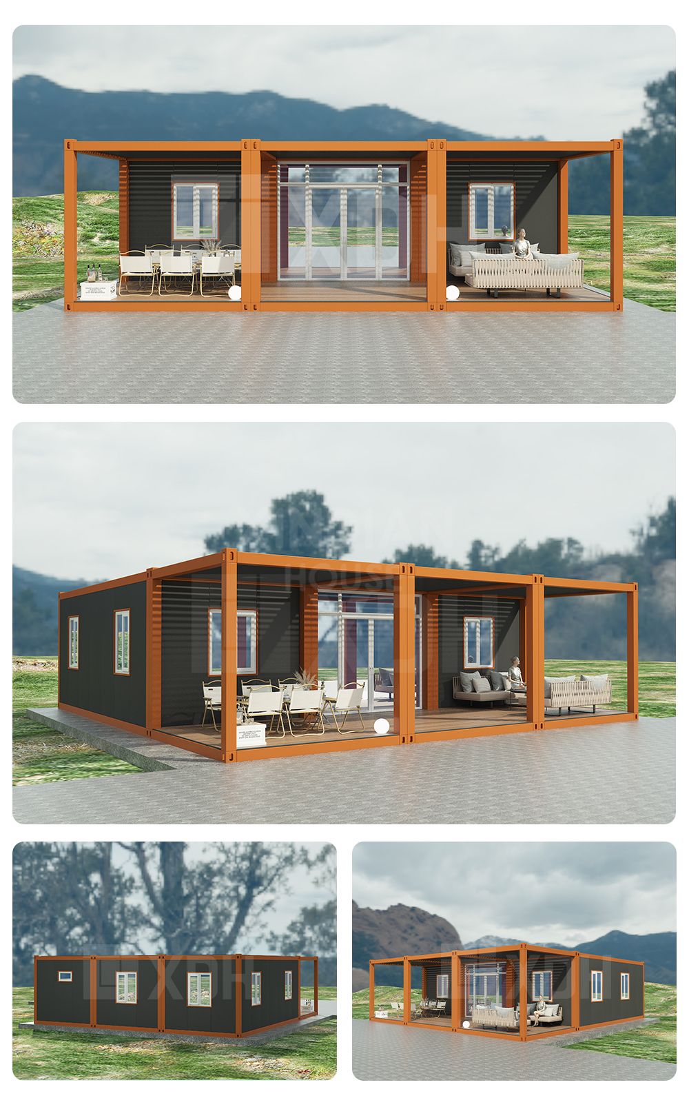 3 modular flat pack container home luxury container house