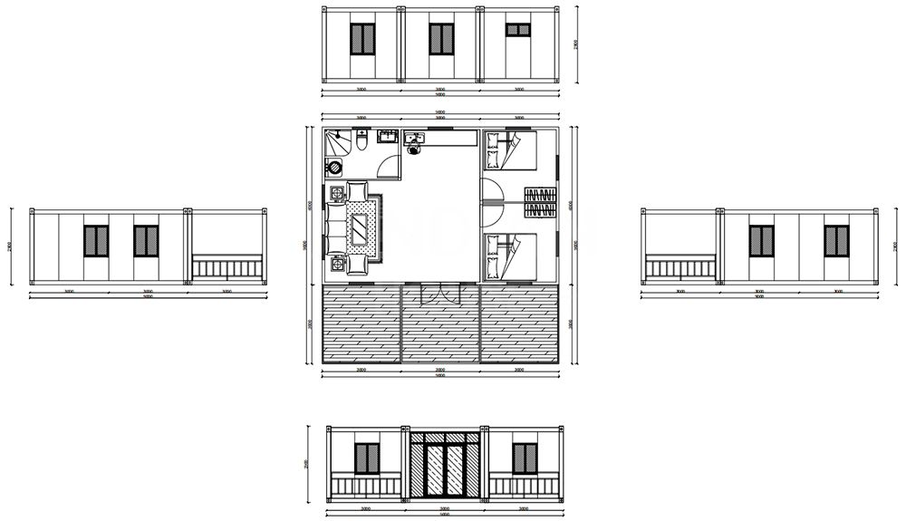 3 modular flat pack container home luxury container house