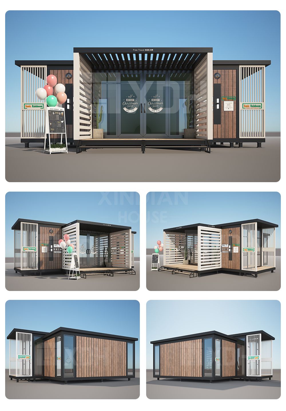 economic modular coffee store prefabricated flat pack new design container house for sale