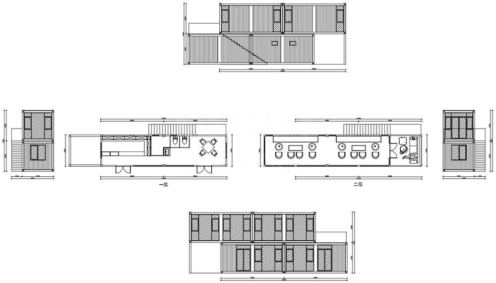 2 Stories shipping Container Frame House Prefabricated Prefab Modern Home Luxury Villa