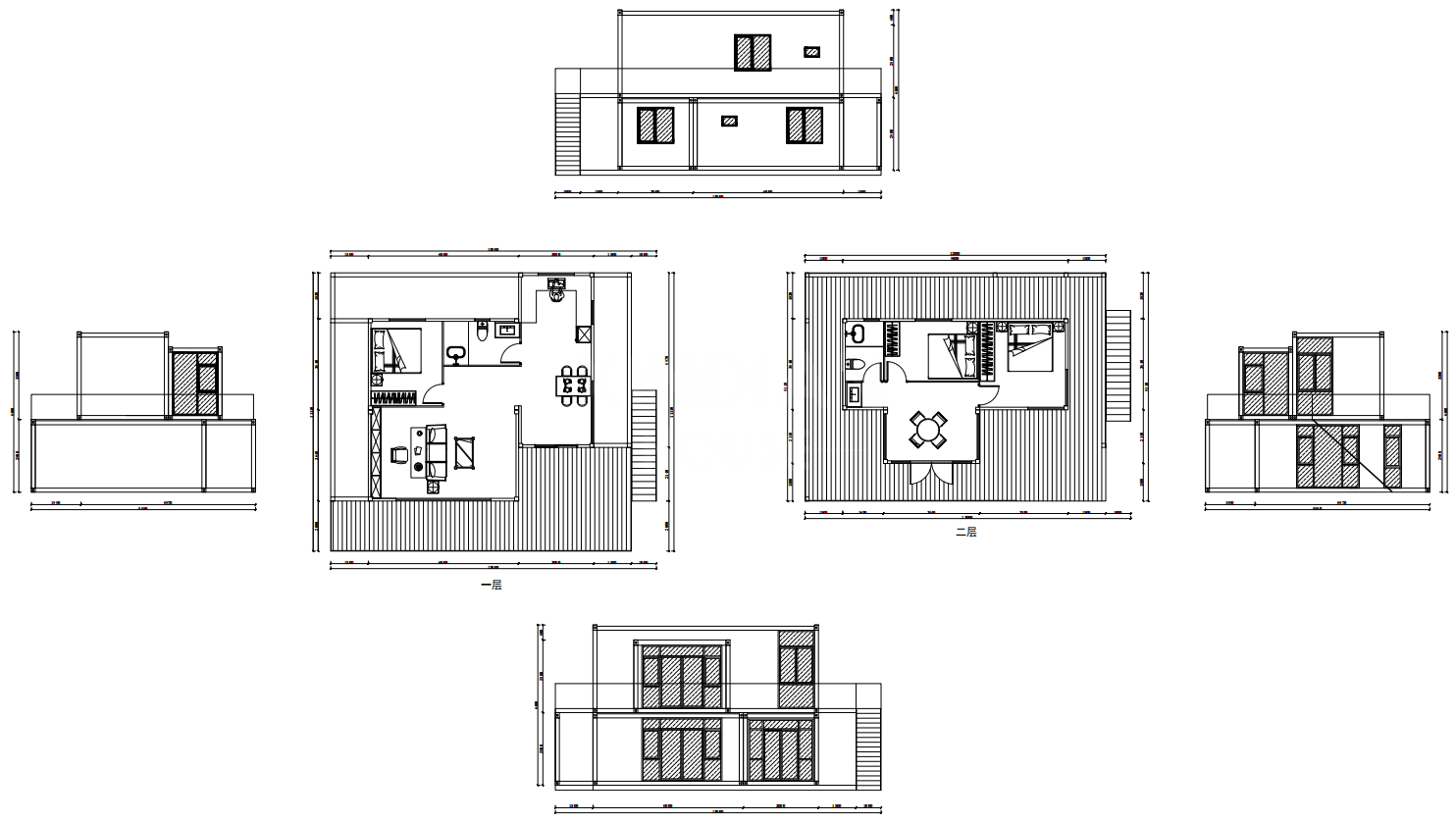 prefab villa mansion house luxury new big shipping container house 2 storage house 3 bedroom