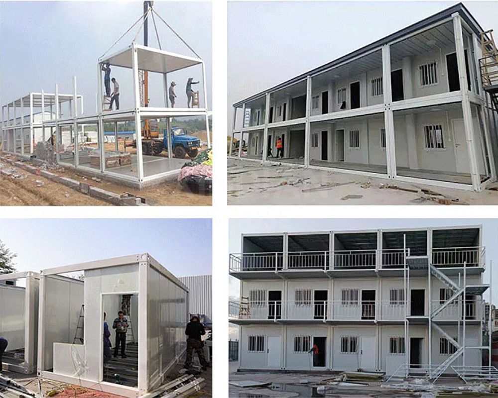 new technology container office steel structure frame welded flat pack container house as dormitory