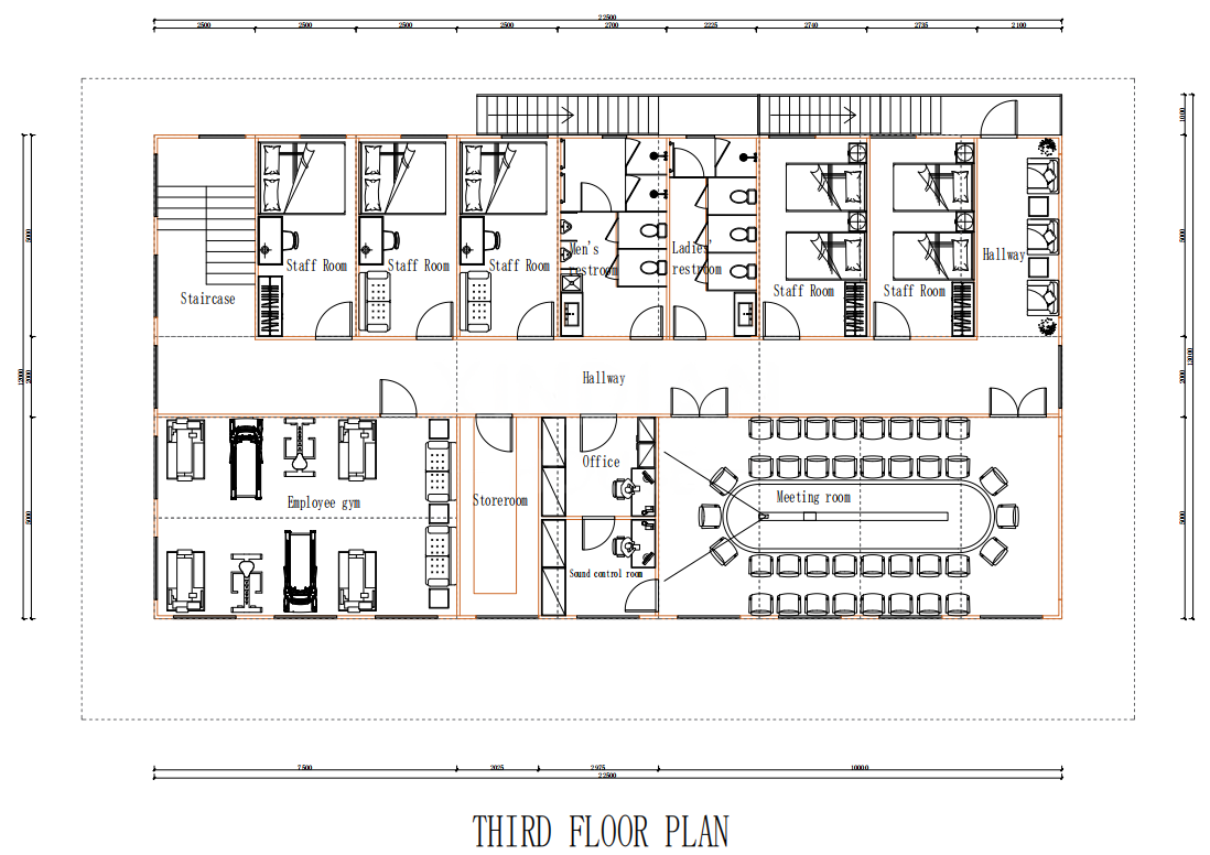 office building prefab flat pack detachable modular container house