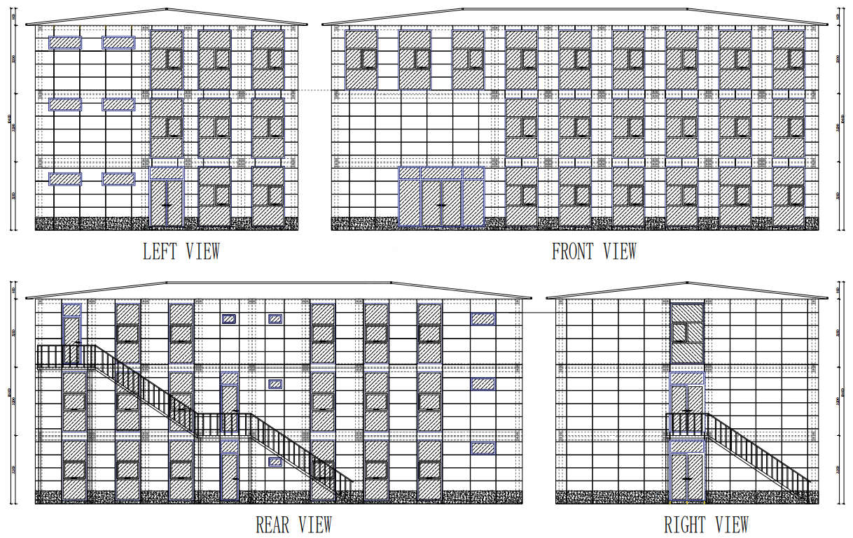 3-story office building custom high quality flat pack shipping container office