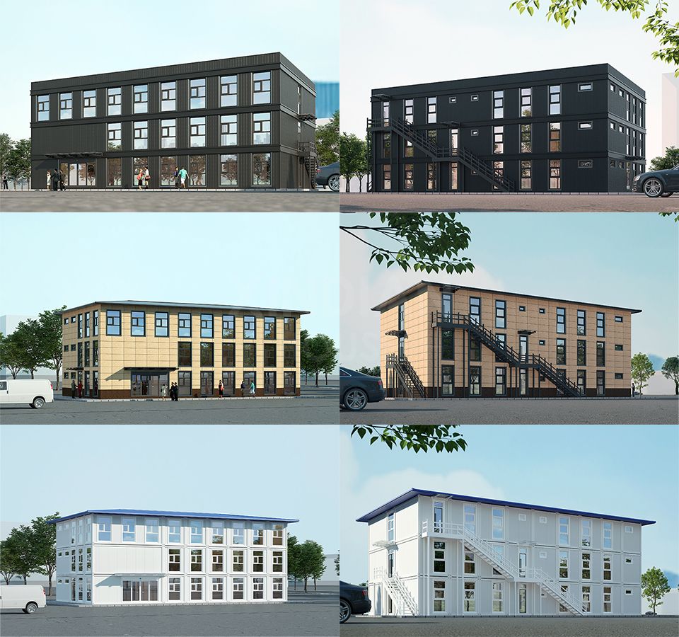 office building prefabricated flat pack detachable modular container house factory