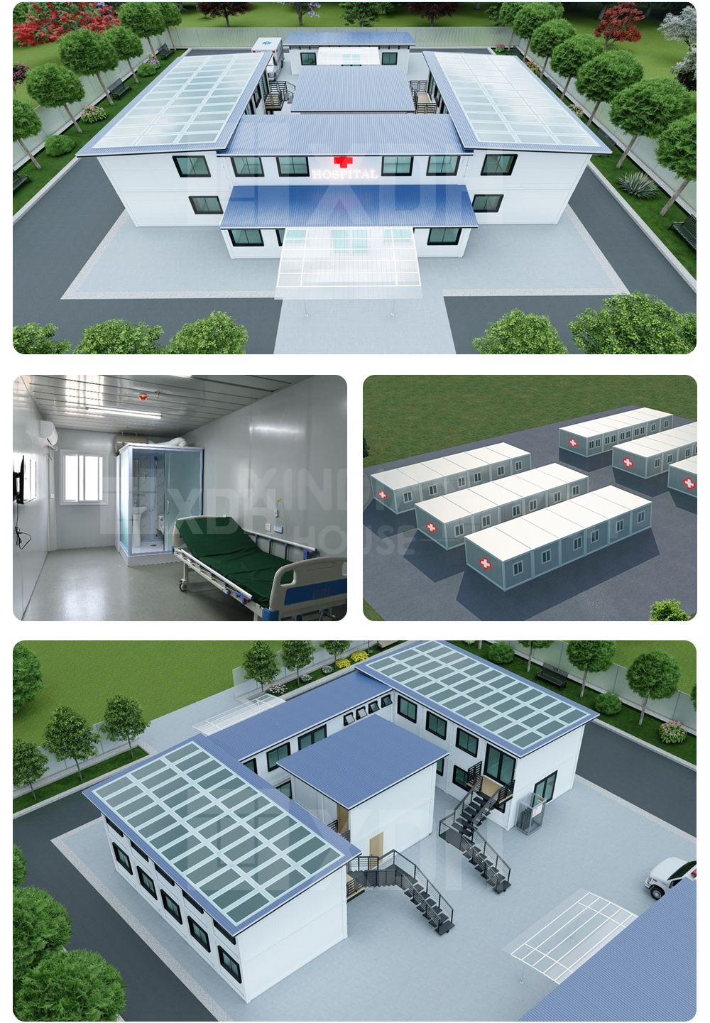 Prefabricated modular hospitals buildings used as quarantine and clinical health facilities