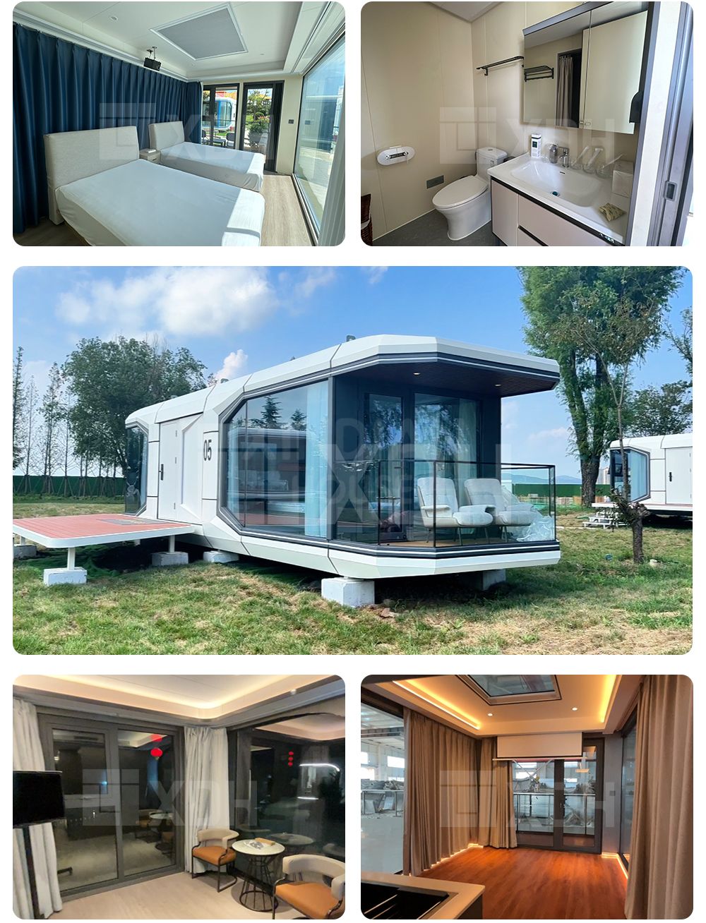 Outdoor Capsule House Commercial Space Airship Pod Prefab House Luxury Vessel Home