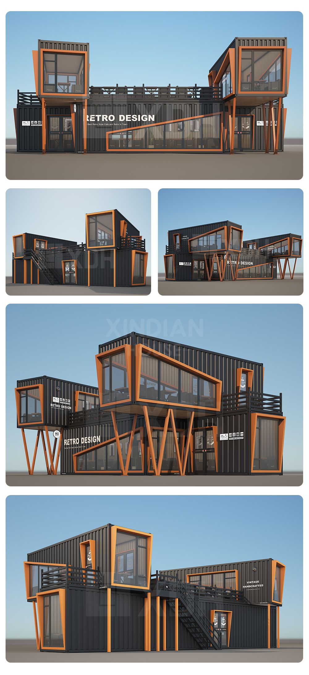 Modular containerized commercial building used as B